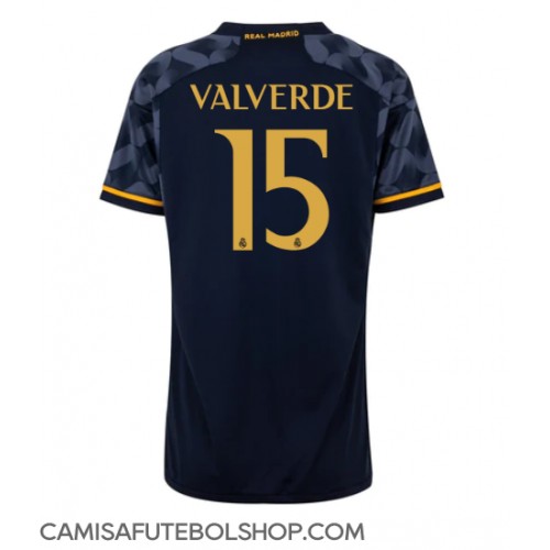 Camisa de time de futebol Real Madrid Federico Valverde #15 Replicas 2º Equipamento Feminina 2023-24 Manga Curta